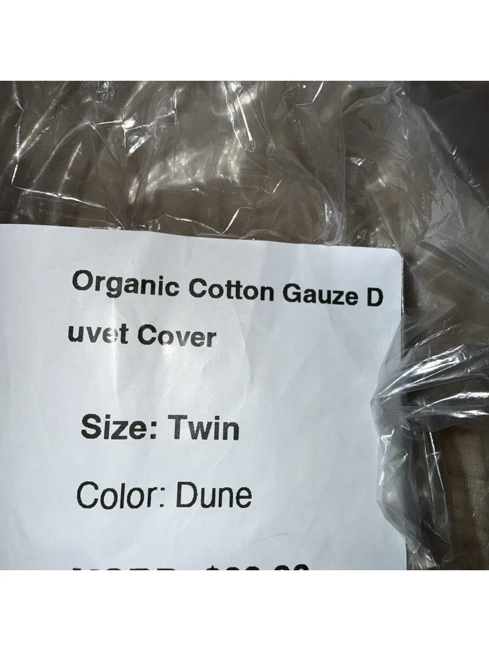 Quince Organic Cotton Airy Gauze Dune Duvet Cover Twin